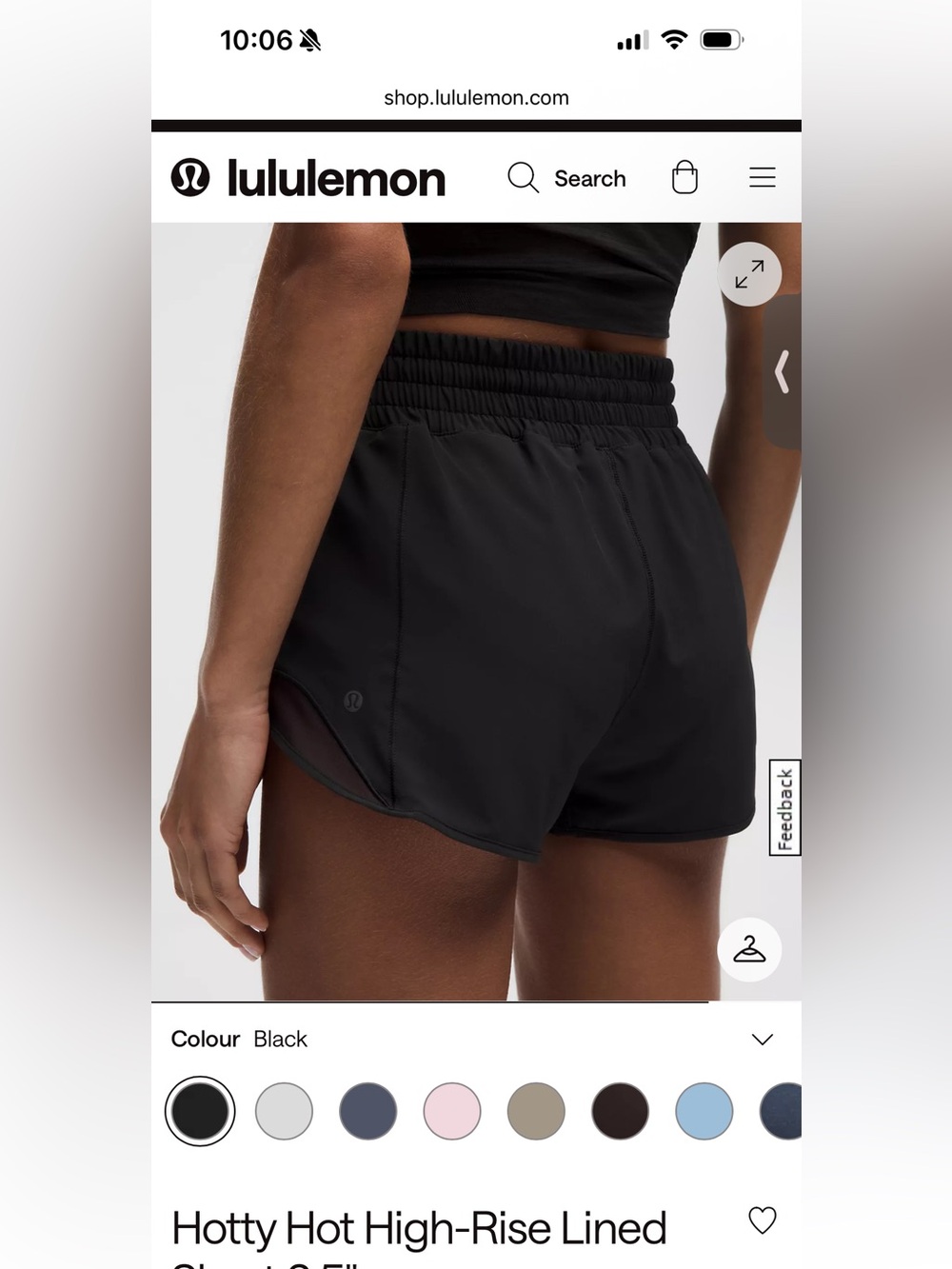 lululemon athletica Hotty Hot High-Rise Lined Shorts — Black